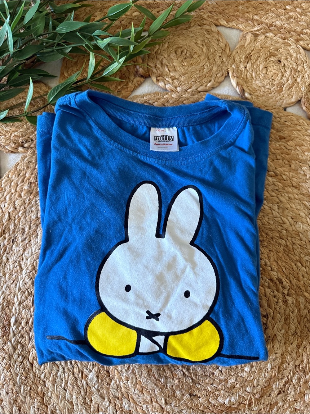 Hanna Andersson Blue Graphic Tee with Miffy Bunny Printed 100% cotton. 12